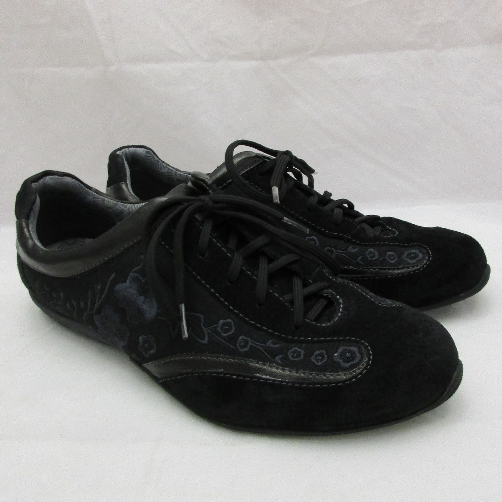 Hush Puppies Black Suede Athletic Walking Shoes